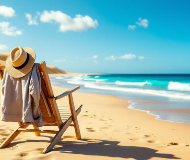 Fuerteventura Temperaturen im November: sonniger Strand mit türkisem Meer und Dünen