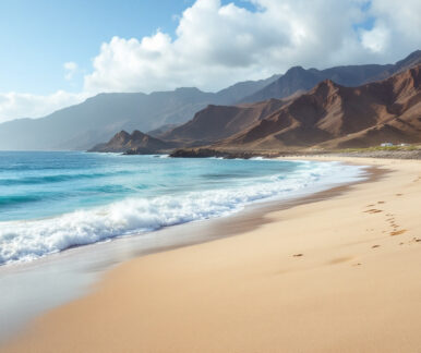 Sandstrand und Dünen auf Fuerteventura, einer der schönsten Inseln der Kanaren